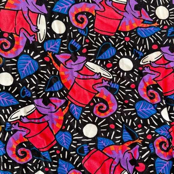 Party Pants Lizard Red Solo Cup 80s Style Graphic Hawaiian Button Up Shirt - Picture 6 of 6